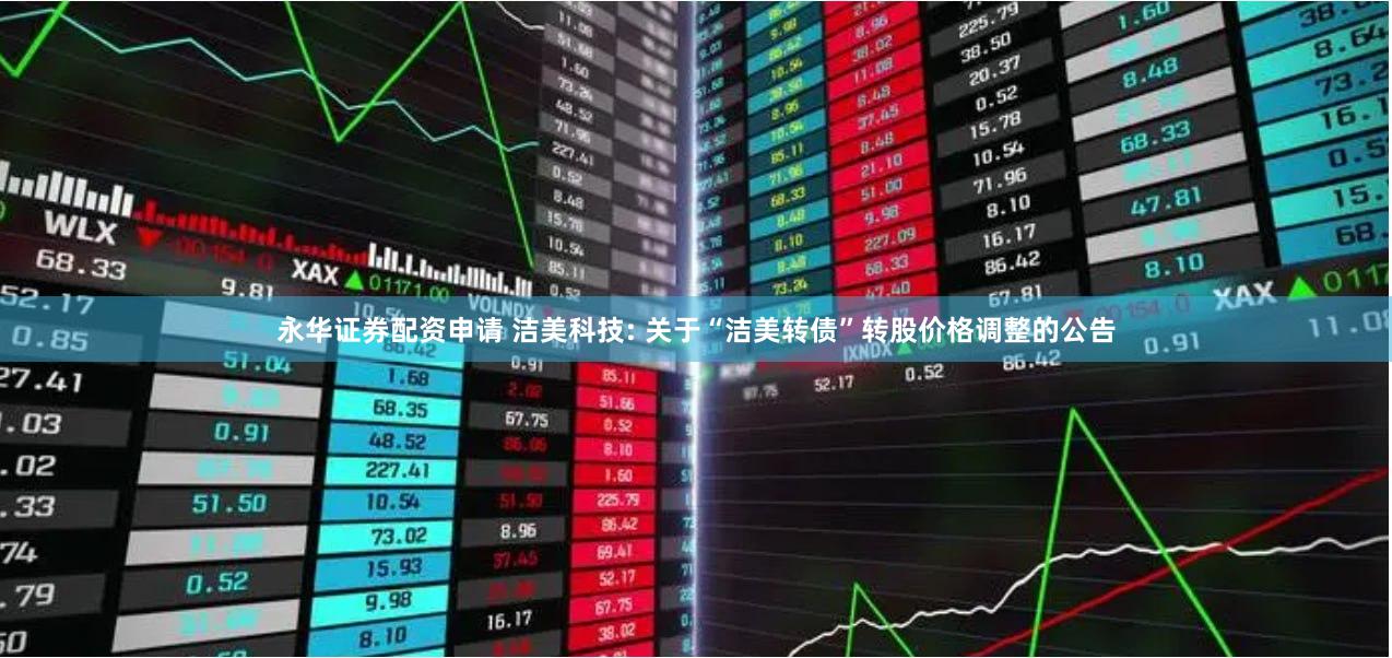 永华证券配资申请 洁美科技: 关于“洁美转债”转股价格调整的公告