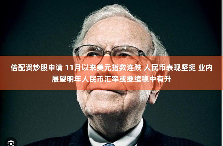 倍配资炒股申请 11月以来美元指数连跌 人民币表现坚挺 业内展望明年人民币汇率或继续稳中有升