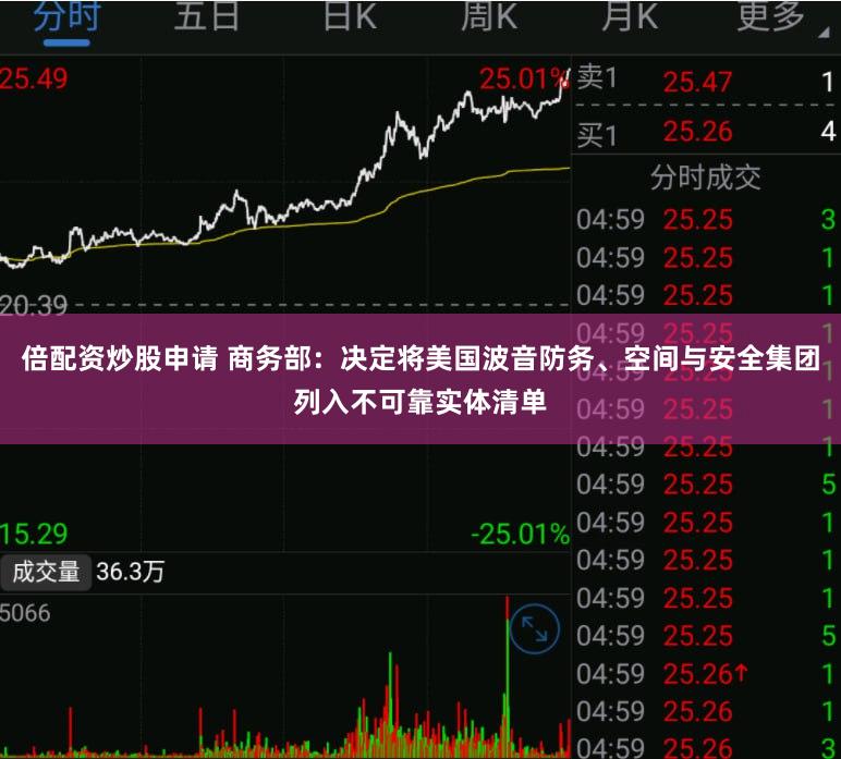 倍配资炒股申请 商务部：决定将美国波音防务、空间与安全集团列入不可靠实体清单
