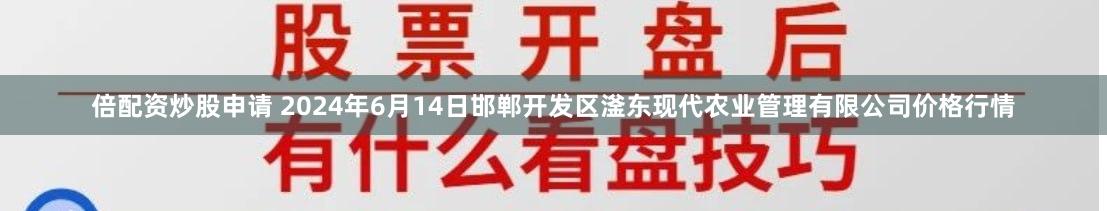 倍配资炒股申请 2024年6月14日邯郸开发区滏东现代农业管理有限公司价格行情
