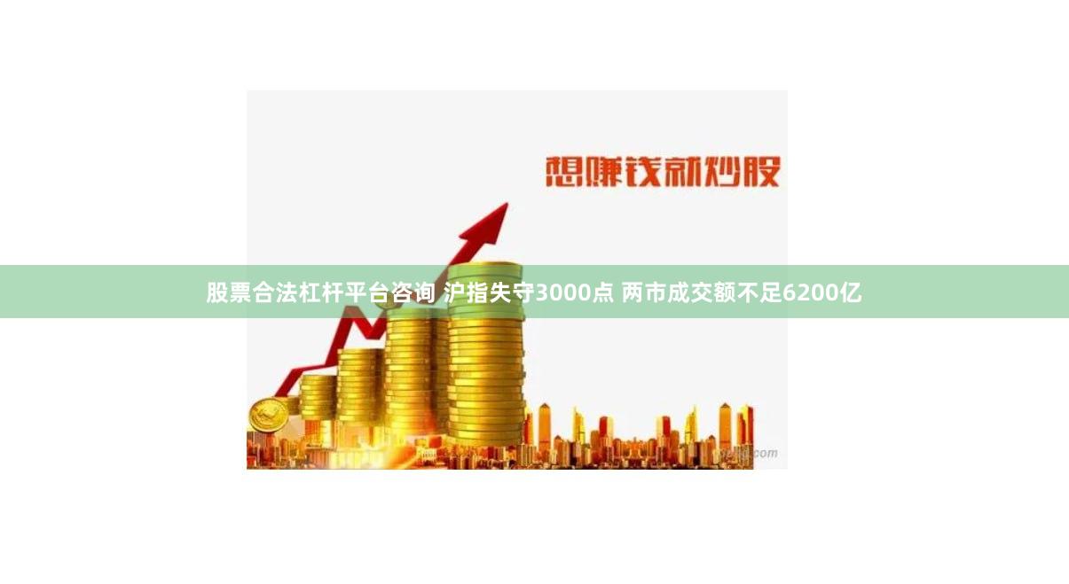 股票合法杠杆平台咨询 沪指失守3000点 两市成交额不足6200亿