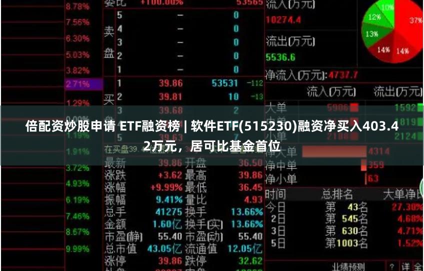 倍配资炒股申请 ETF融资榜 | 软件ETF(515230)融资净买入403.42万元，居可比基金首位